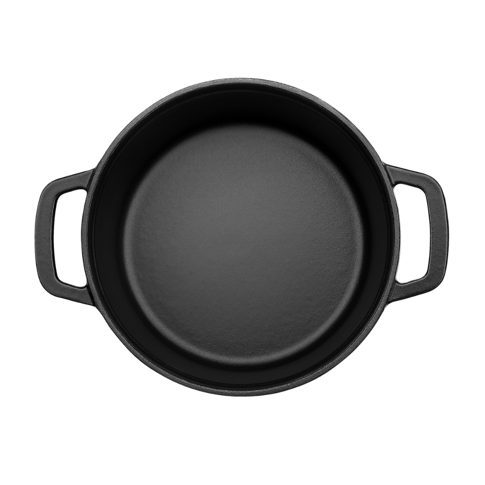 Emaljeret støbejernsgryde, Ø20 cm - Skifersort